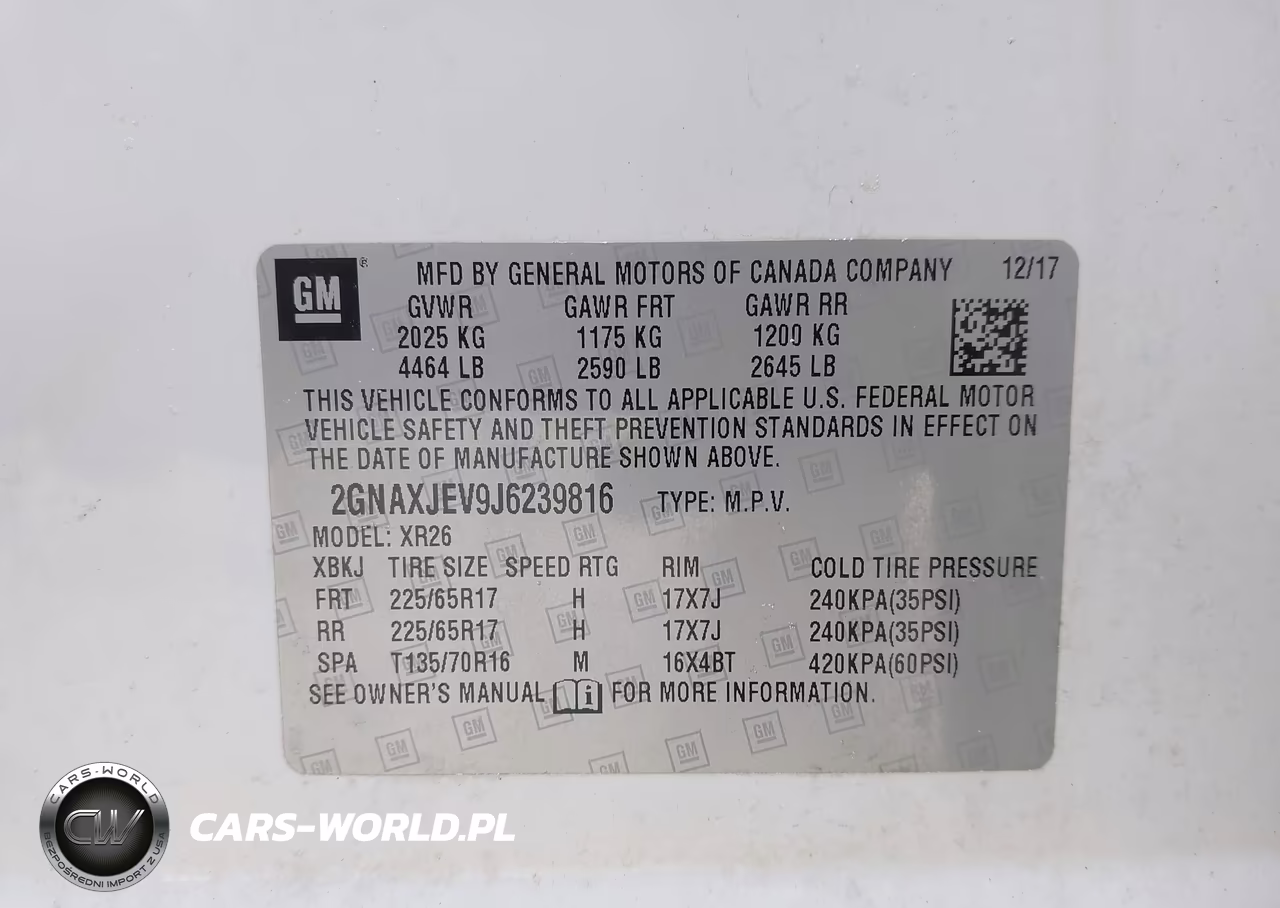 2018 Chevrolet Equinox Lt VIN:2GNAXJEV9J6239816 - 9