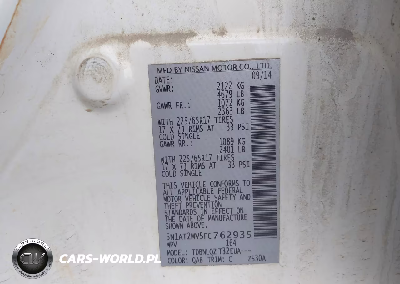 2015 Nissan Rogue Sv VIN:5N1AT2MV5FC762935 - 9