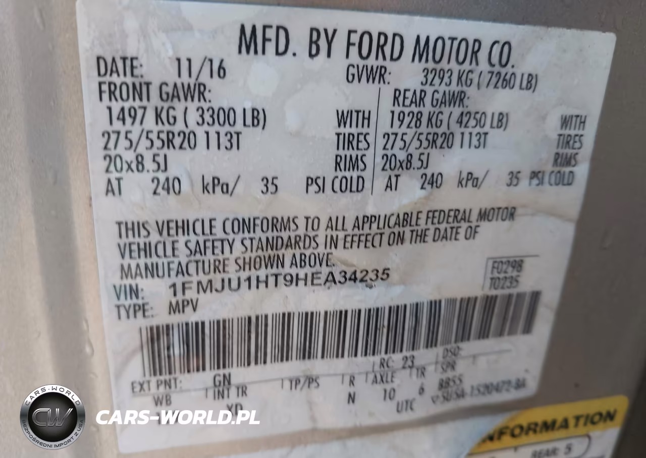 2017 Ford Expedition Xlt VIN:1FMJU1HT9HEA34235 - 9