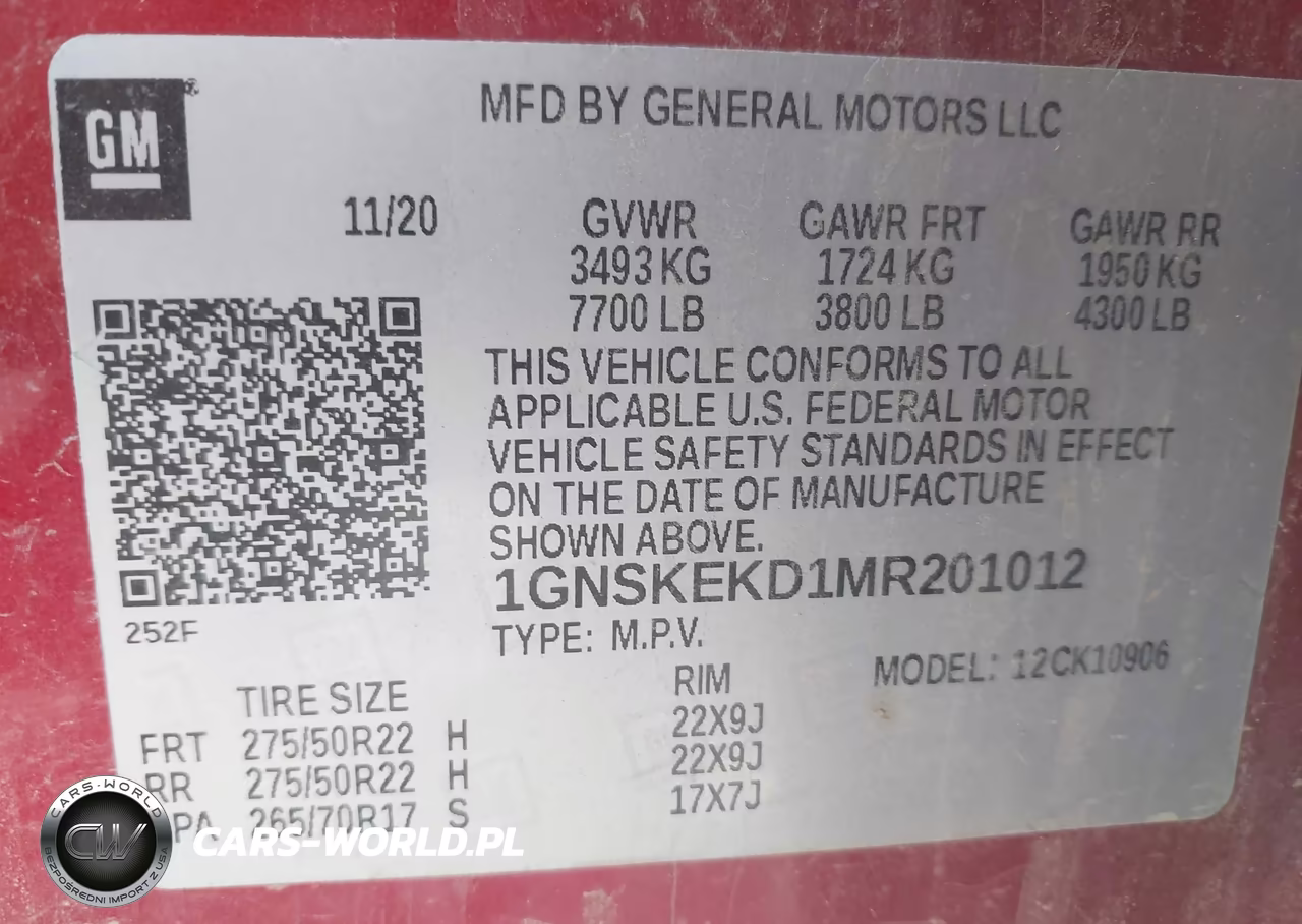 2021 Chevrolet Suburban 4Wd Rst VIN:1GNSKEKD1MR201012 - 9
