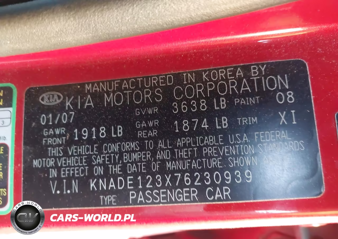 2007 Kia Rio Lx VIN:KNADE123X76230939 - 9