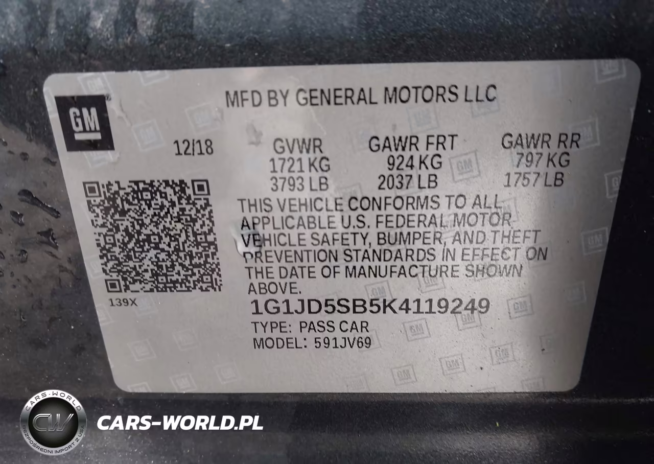 2019 Chevrolet Sonic Lt Auto VIN:1G1JD5SB5K4119249 - 9