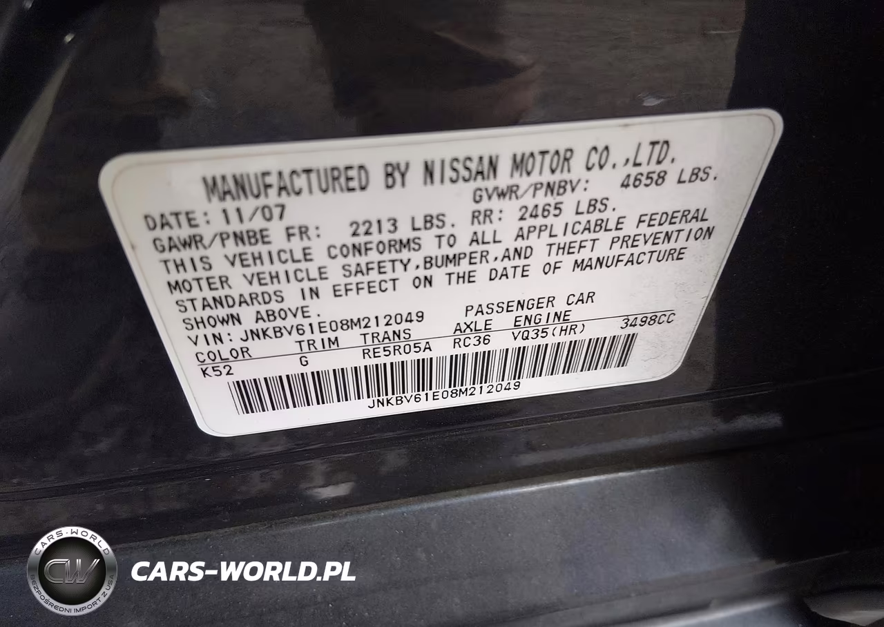 2008 Infiniti G35 Journey VIN:JNKBV61E08M212049 - 9