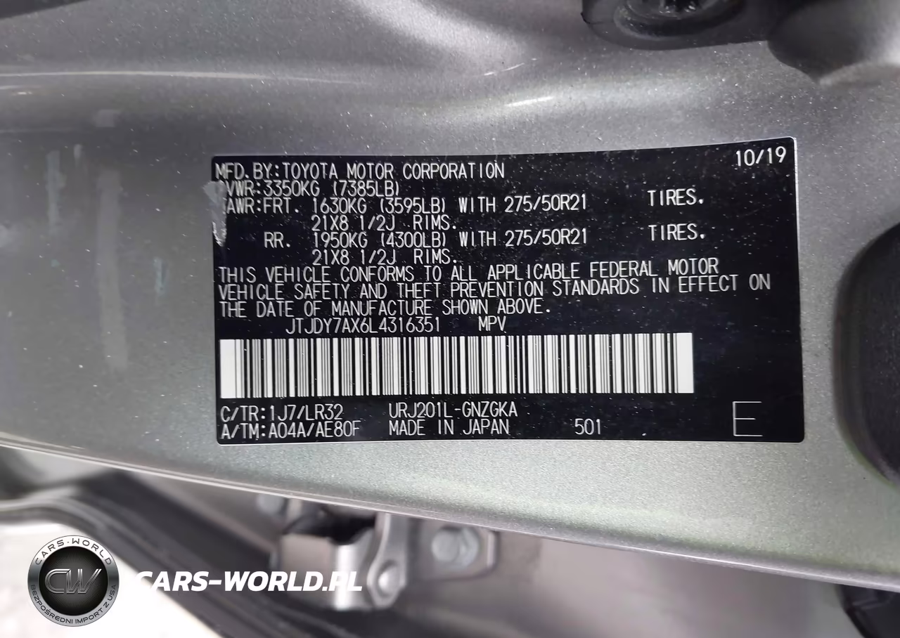 2020 Lexus Lx 570 Three-Row VIN:JTJDY7AX6L4316351 - 9