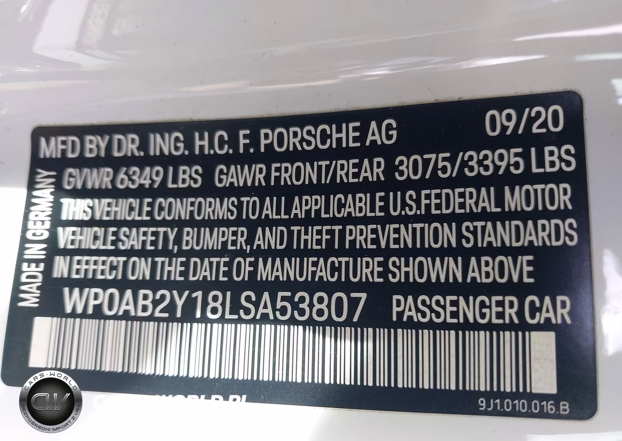 2020 Porsche Taycan 4S VIN:WP0AB2Y18LSA53807 - 9
