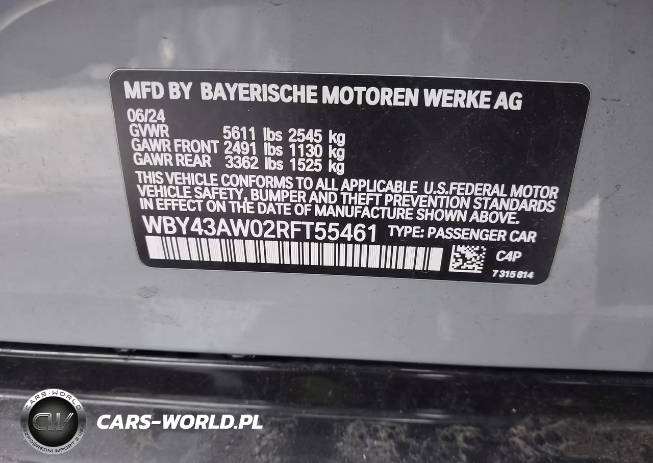 2024 BMW I4 Edrive35 VIN:WBY43AW02RFT55461 - 9