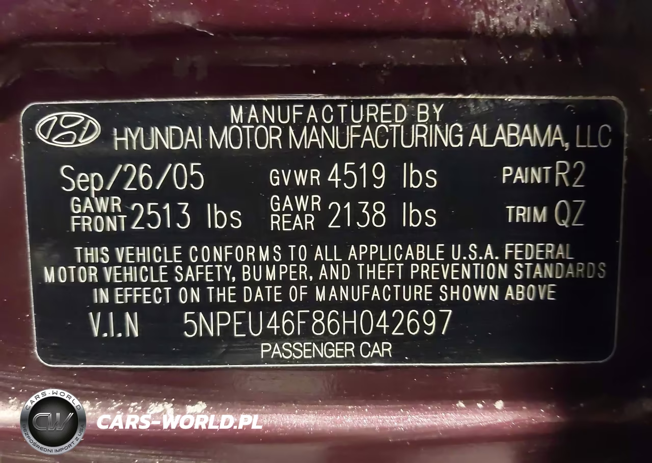 2006 Hyundai Sonata Gls V6-Lx V6 VIN:5NPEU46F86H042697 - 9