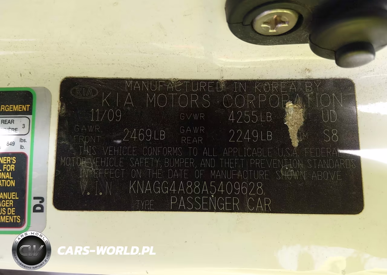 2010 Kia Optima Lx VIN:KNAGG4A88A5409628 - 9