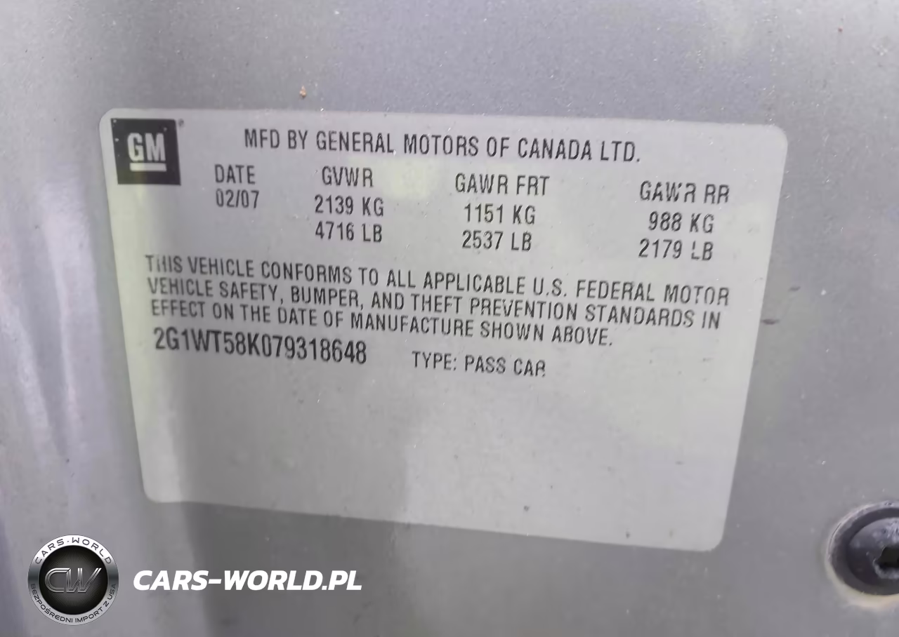 2007 Chevrolet Impala Lt VIN:2G1WT58K079318648 - 9