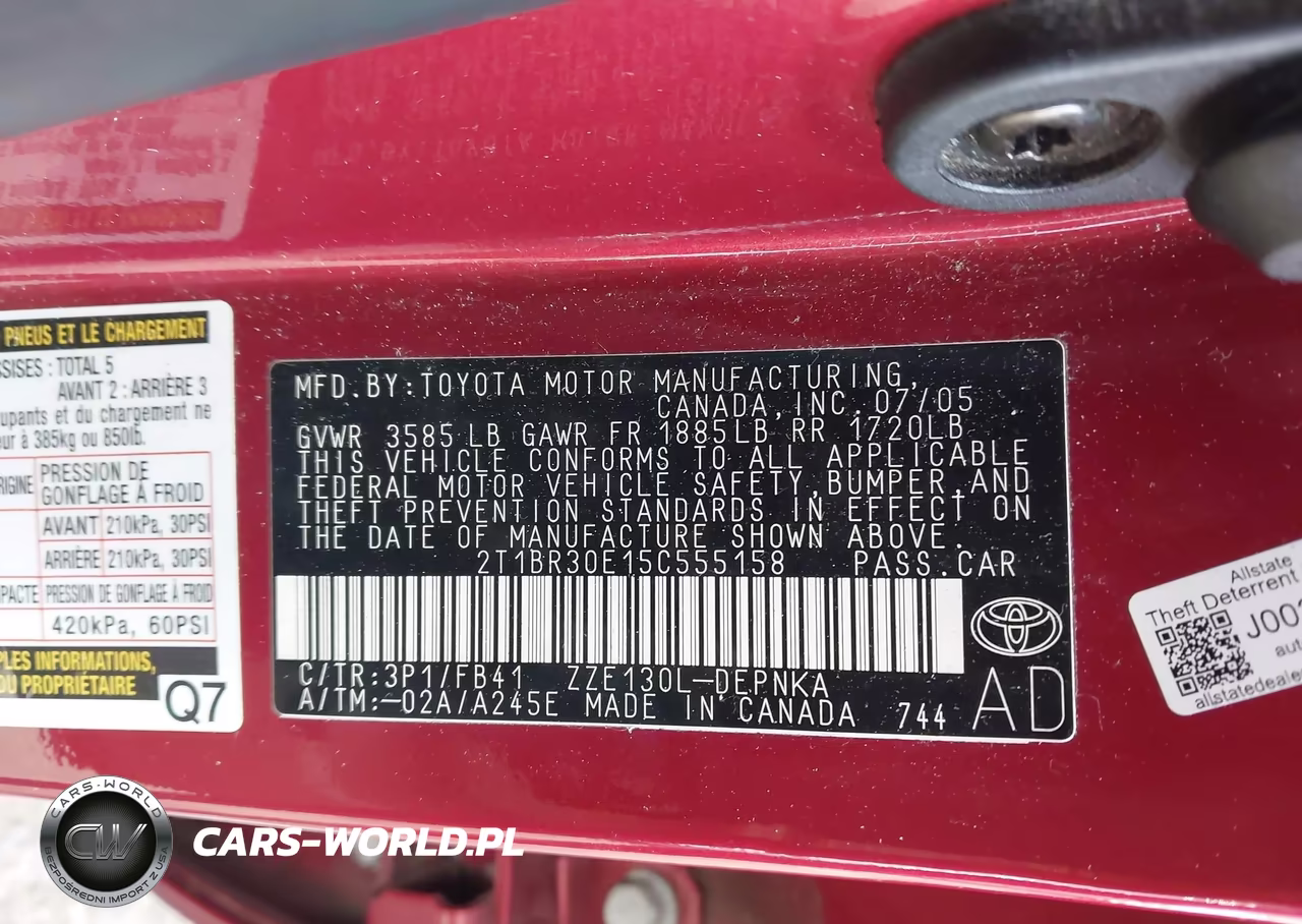 2005 Toyota Corolla Le VIN:2T1BR30E15C555158 - 9