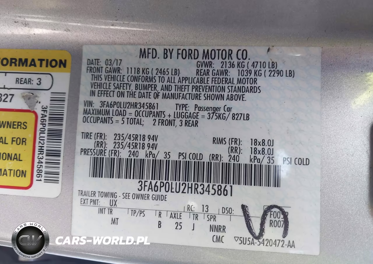 2017 Ford Fusion Hybrid Se VIN:3FA6P0LU2HR345861 - 9