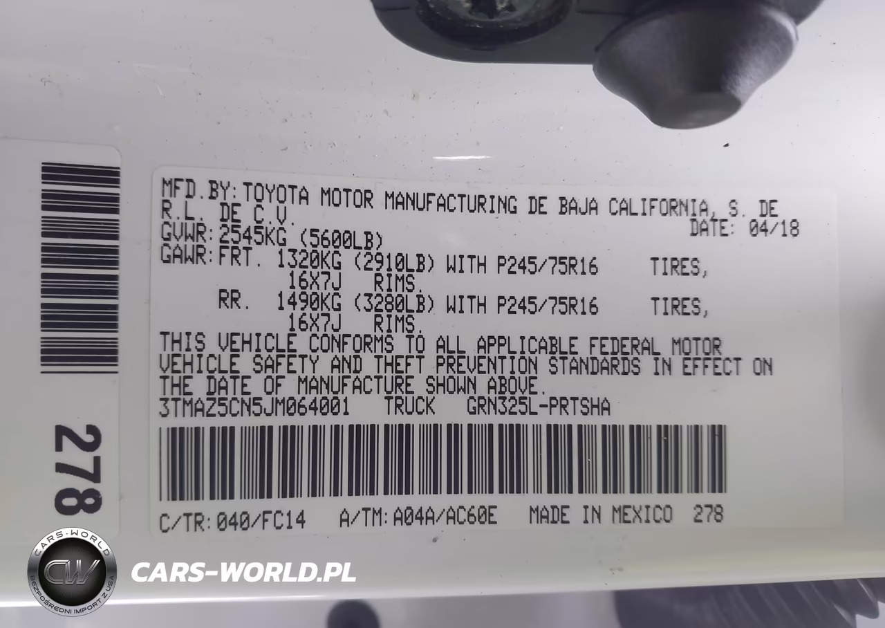 2018 Toyota Tacoma Sr5 V6 VIN:3TMAZ5CN5JM064001 - 9