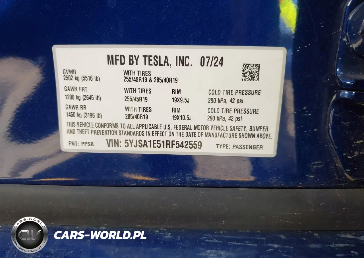 2024 Tesla Model S Long Range VIN:5YJSA1E51RF542559 - 9