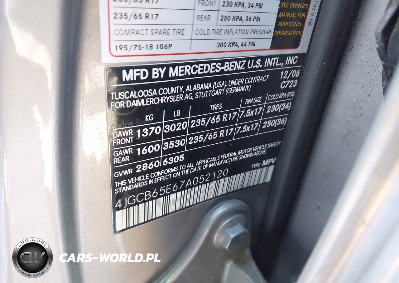 2007 Mercedes-Benz R 350 4Matic VIN:4JGCB65E67A052120 - 9