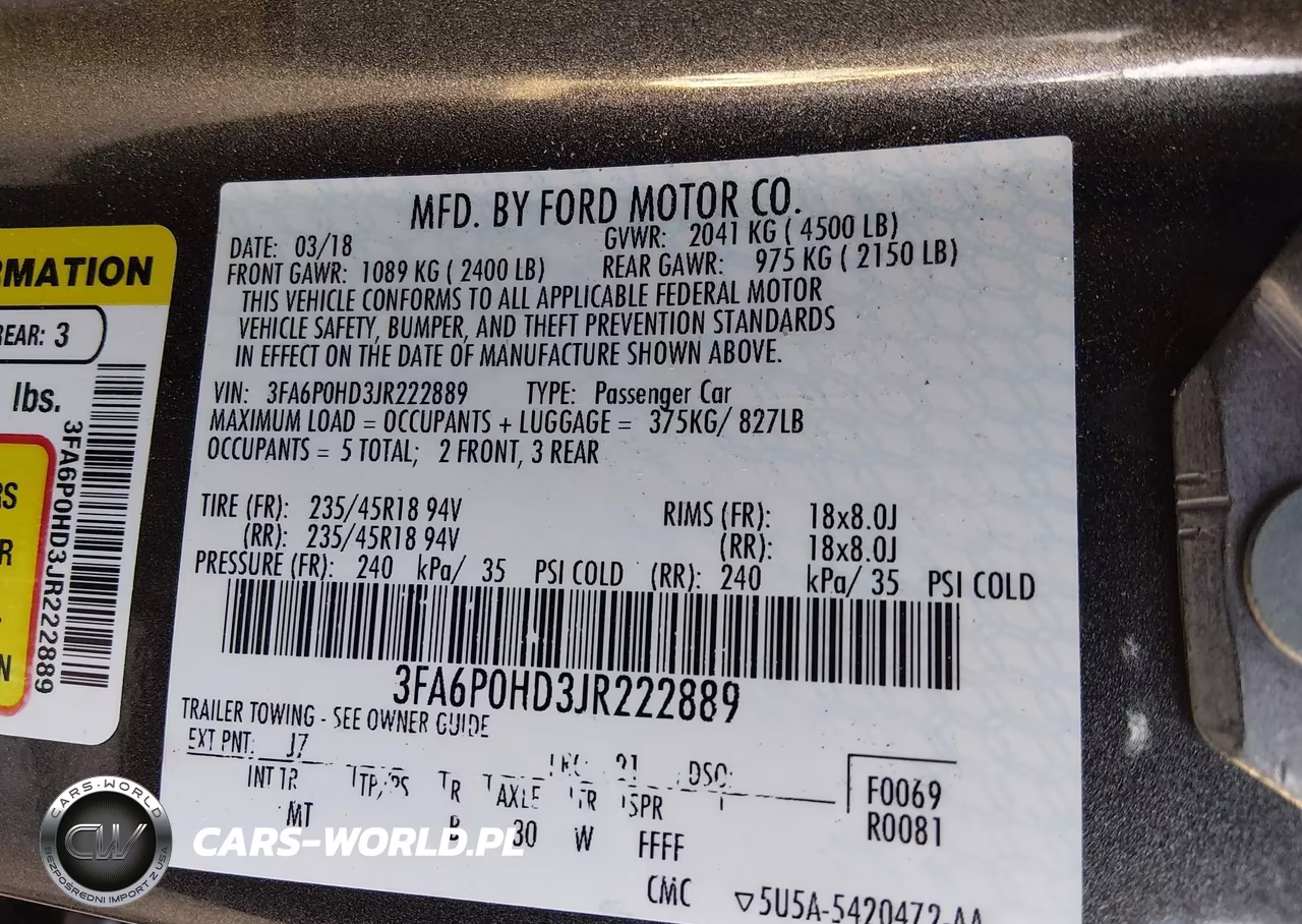 2018 Ford Fusion Se VIN:3FA6P0HD3JR222889 - 9