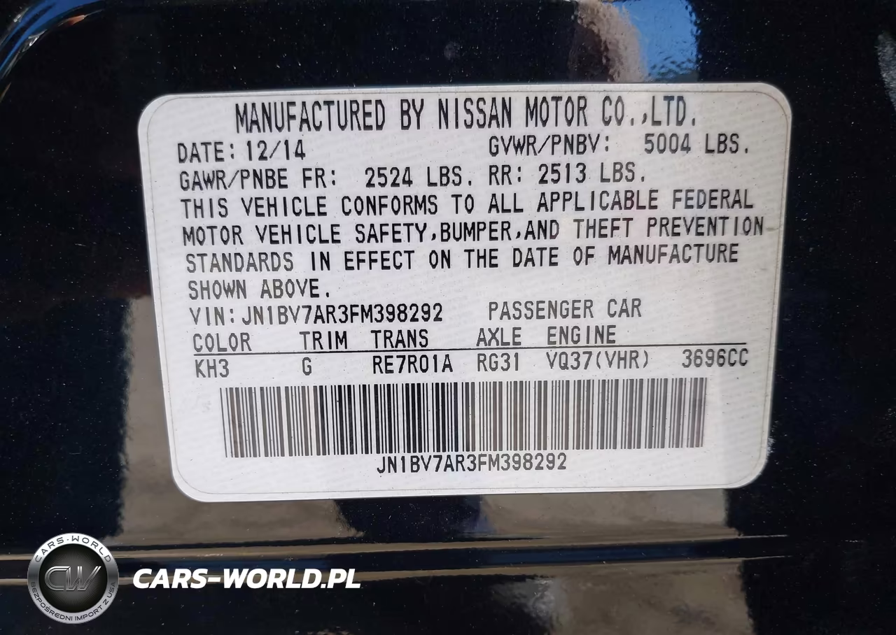 2015 Infiniti Q50 Sport VIN:JN1BV7AR3FM398292 - 9