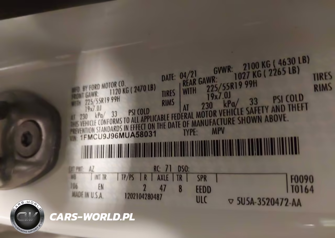 2021 Ford Escape Titanium VIN:1FMCU9J96MUA58031 - 9