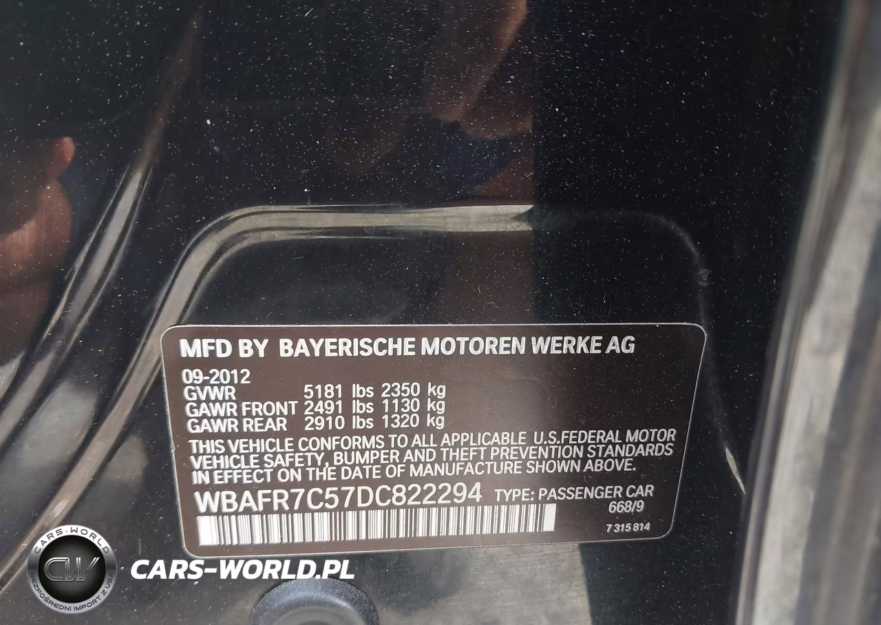 2013 BMW 535I VIN:WBAFR7C57DC822294 - 9