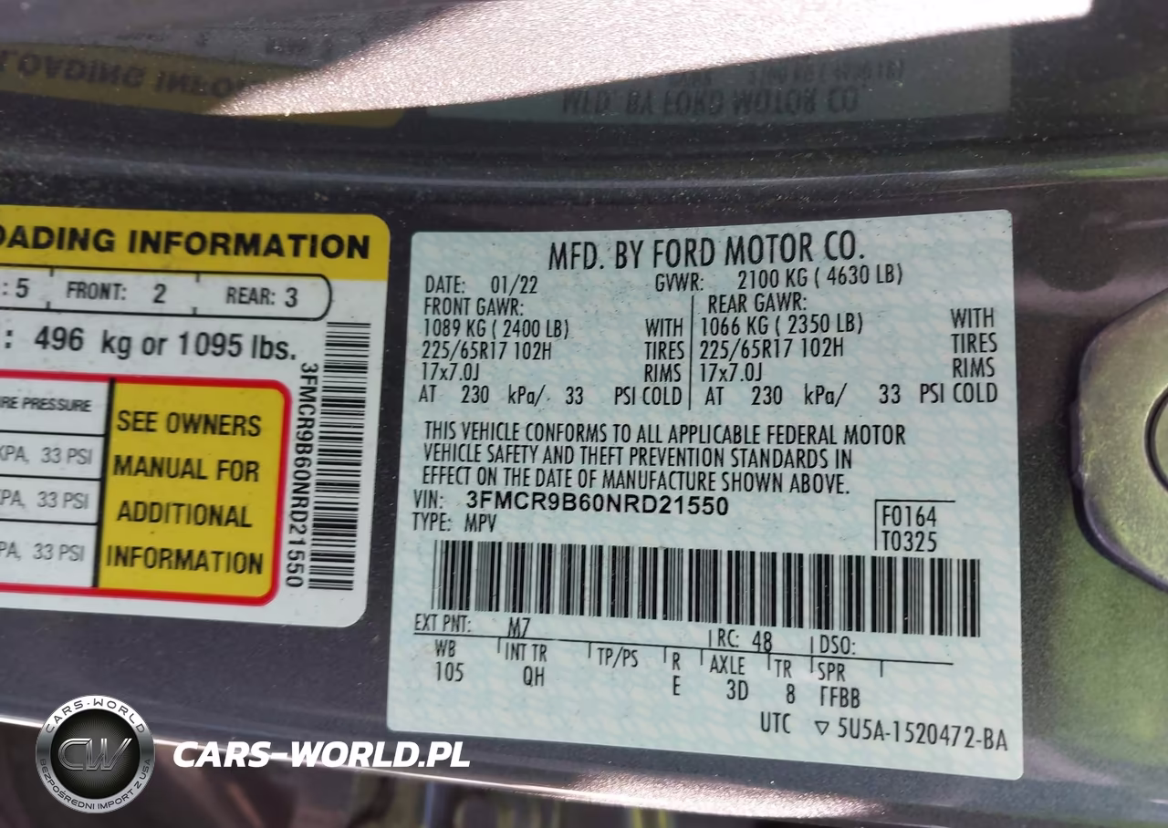 2022 Ford Bronco Sport Big Bend VIN:3FMCR9B60NRD21550 - 9