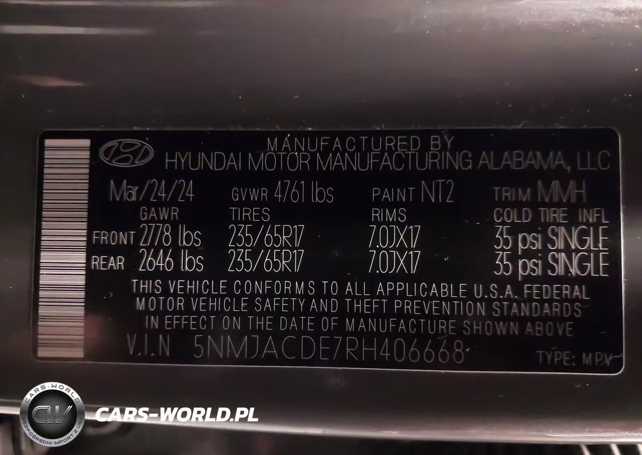 2024 Hyundai Tucson Se VIN:5NMJACDE7RH406668 - 9