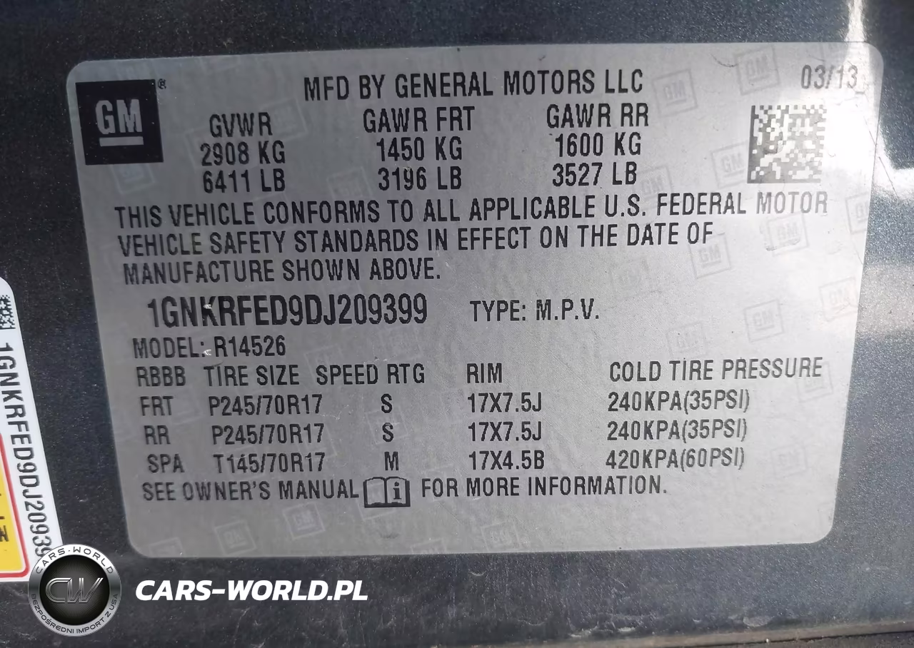 2013 Chevrolet Traverse Ls VIN:1GNKRFED9DJ209399 - 9