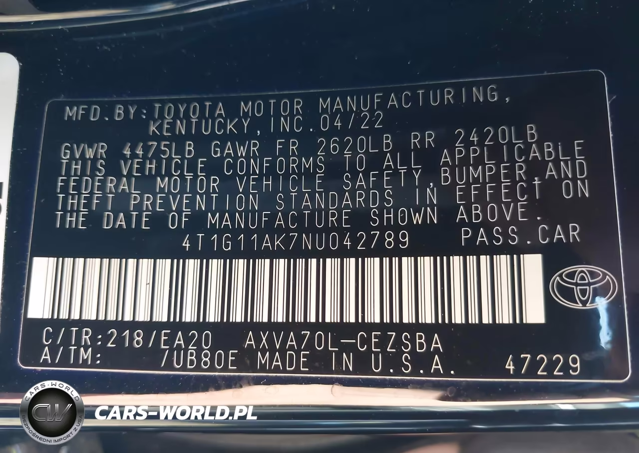 2022 Toyota Camry Se VIN:4T1G11AK7NU042789 - 9