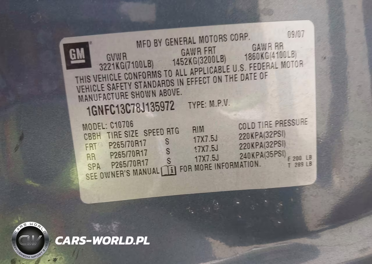 2008 Chevrolet Tahoe Ls VIN:1GNFC13C78J135972 - 9