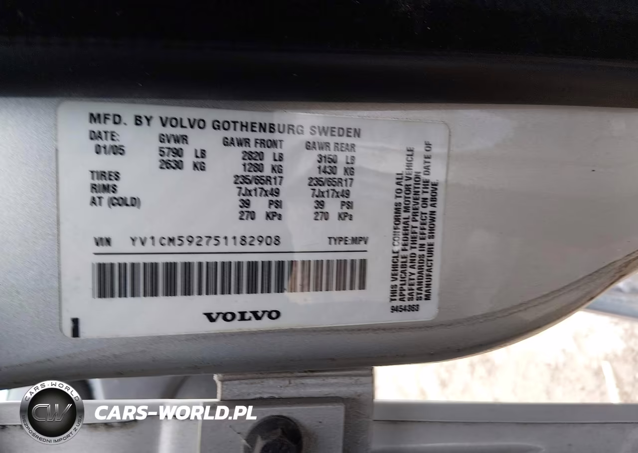 2005 Volvo Xc90 2.5T Awd VIN:YV1CM592751182908 - 9
