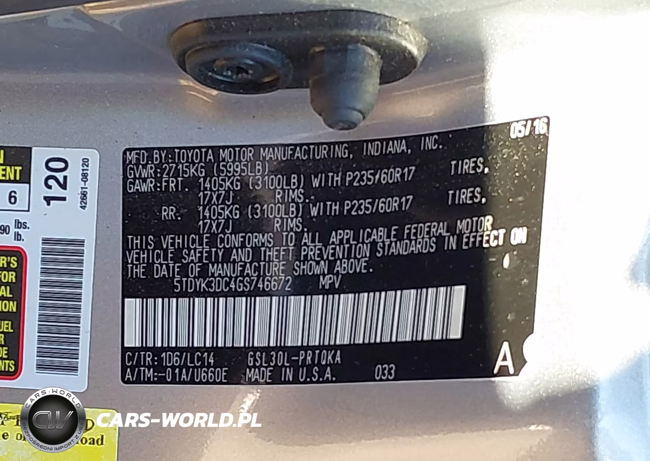 2016 Toyota Sienna Xle 8 Passenger VIN:5TDYK3DC4GS746672 - 9