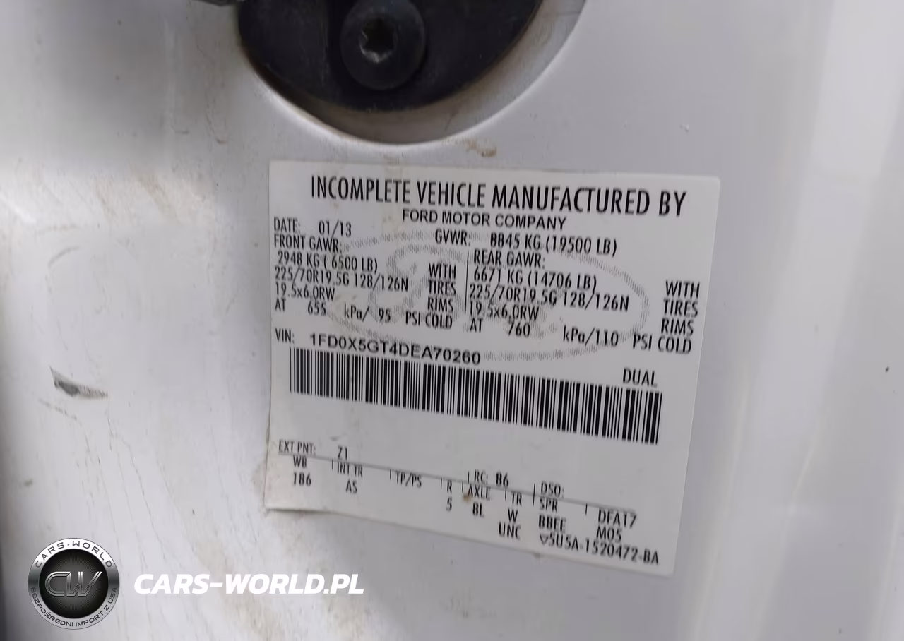 2013 Ford F-550 Chassis Xl VIN:1FD0X5GT4DEA70260 - 8