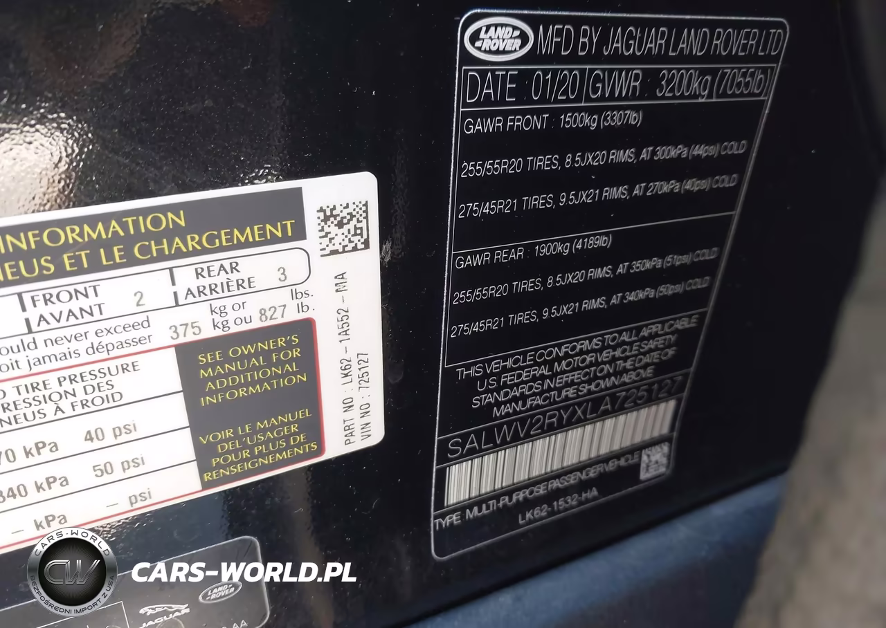 2020 Land Rover Range Rover Sport Autobiography VIN:SALWV2RYXLA725127 - 9