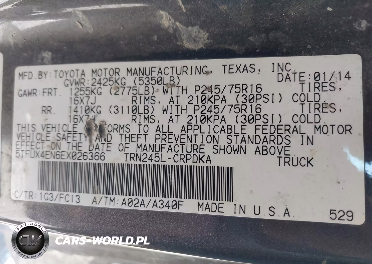 2014 Toyota Tacoma VIN:5TFUX4EN6EX026366 - 9