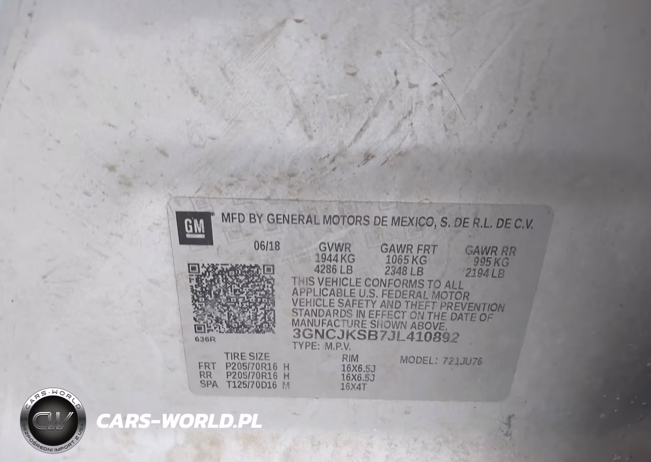 2018 Chevrolet Trax Ls VIN:3GNCJKSB7JL410892 - 9