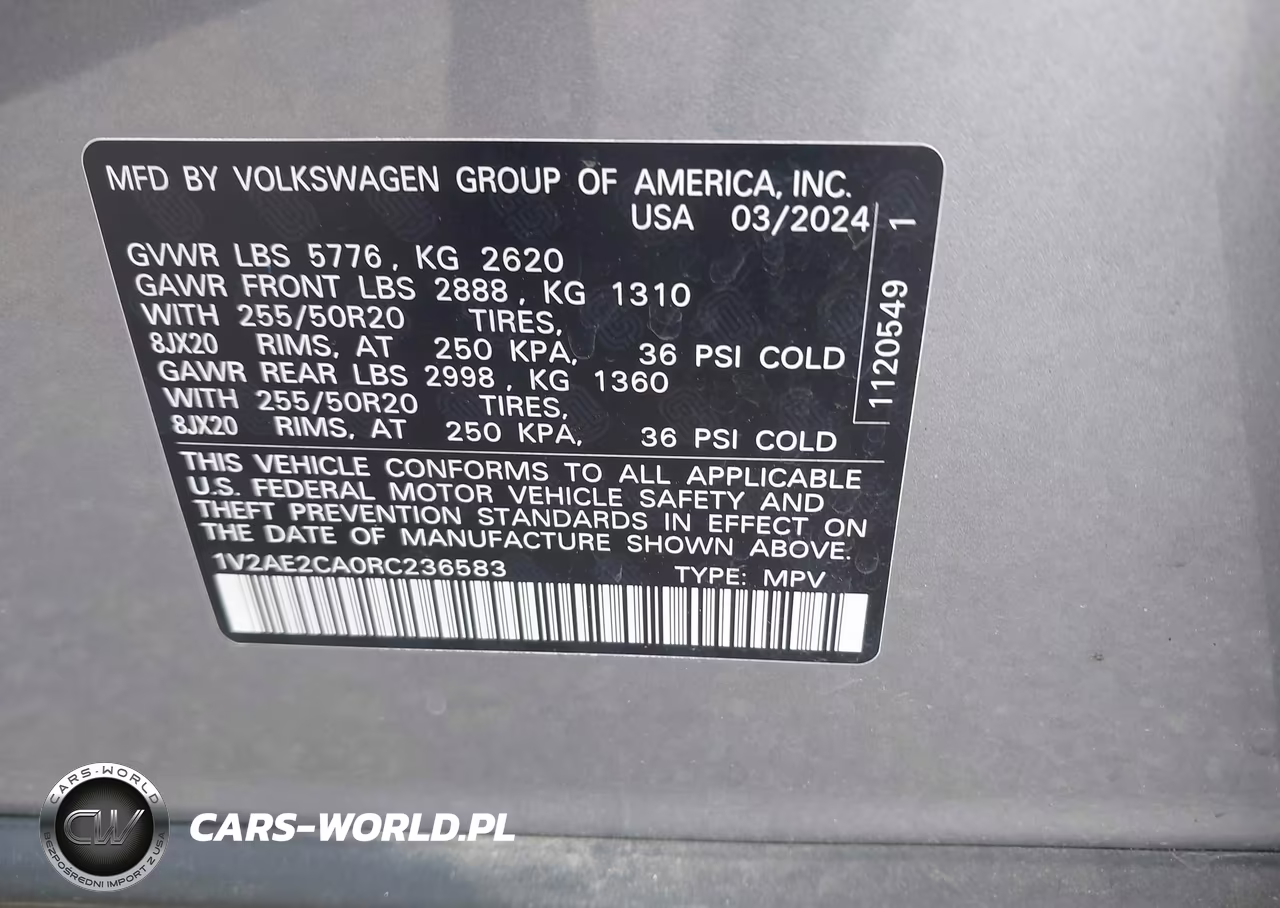 2024 Volkswagen Atlas Cross Sport 2.0T Sel R-Line VIN:1V2AE2CA0RC236583 - 9