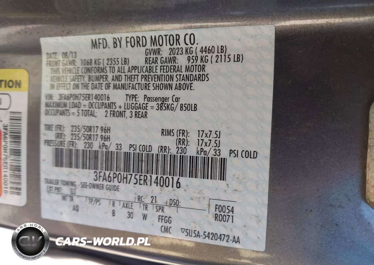 2014 Ford Fusion Se VIN:3FA6P0H75ER140016 - 9