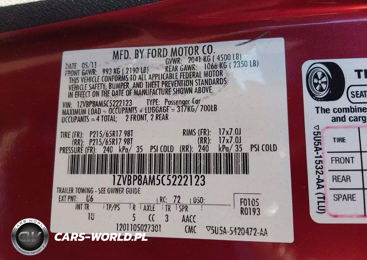 2012 Ford Mustang V6 VIN:1ZVBP8AM5C5222123 - 9