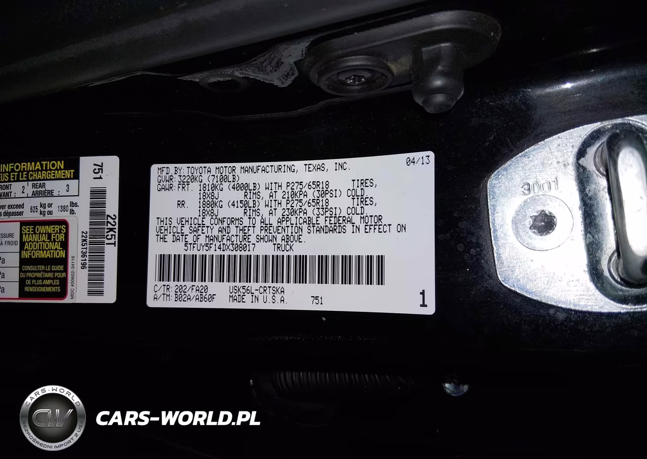 2013 Toyota Tundra Grade 5.7L V8 VIN:5TFUY5F14DX308017 - 9