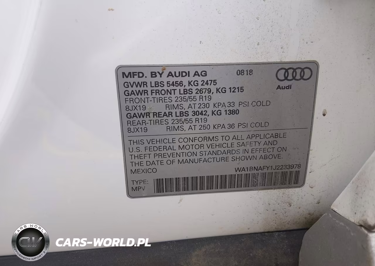 2018 Audi Q5 VIN:WA1BNAFY1J2233978 - 9
