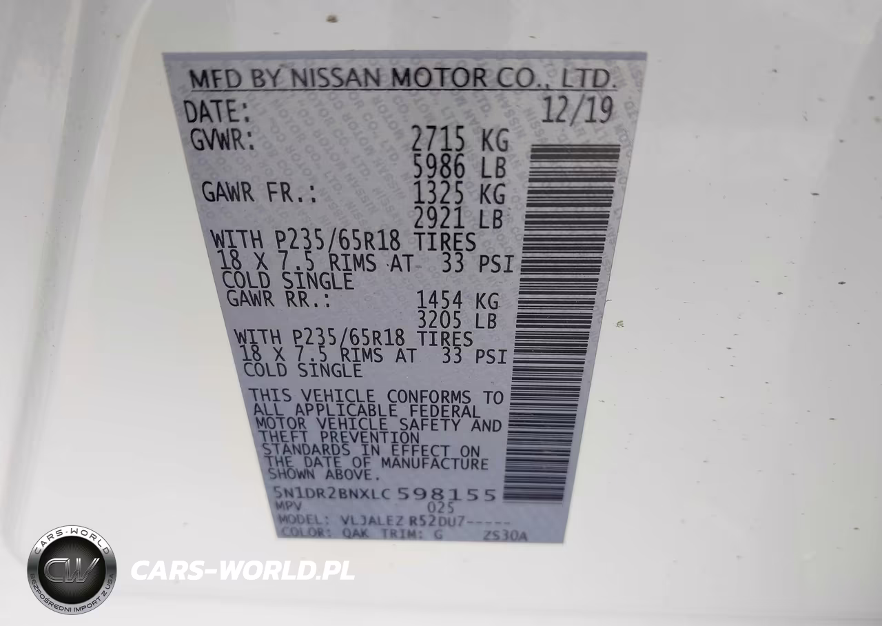 2020 Nissan Pathfinder Sv 2Wd VIN:5N1DR2BNXLC598155 - 9