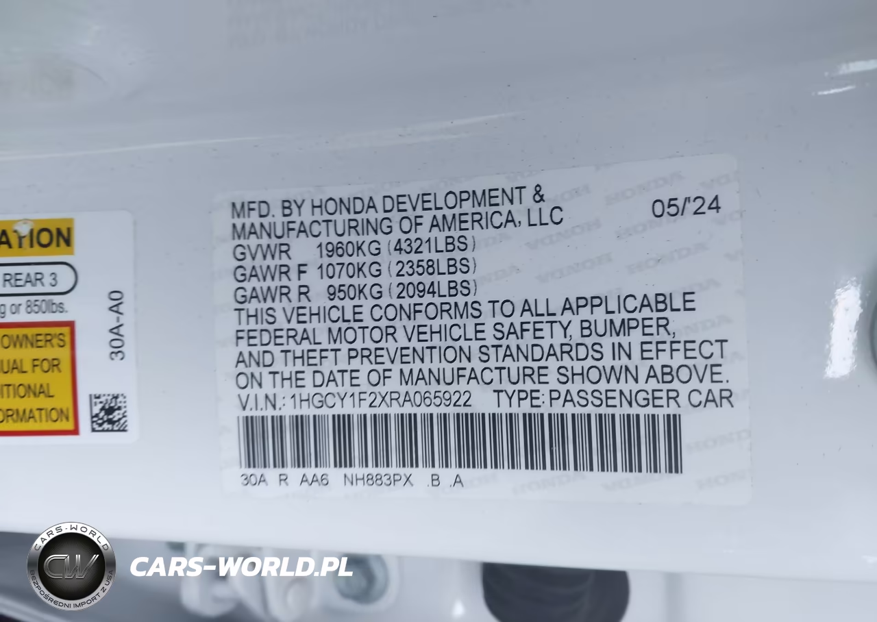 2024 Honda Accord Lx VIN:1HGCY1F2XRA065922 - 9