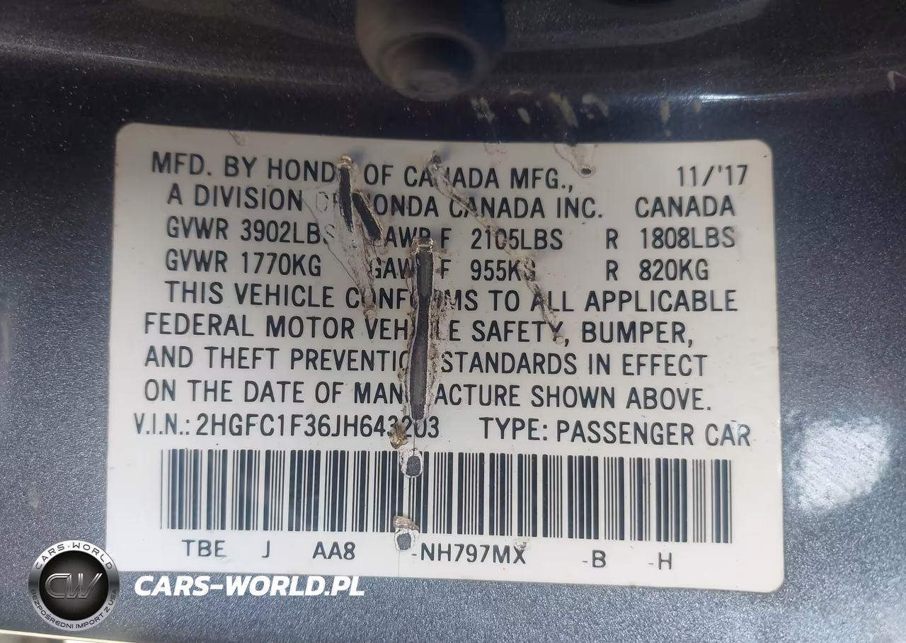 2018 Honda Civic Ex-T VIN:2HGFC1F36JH643203 - 9