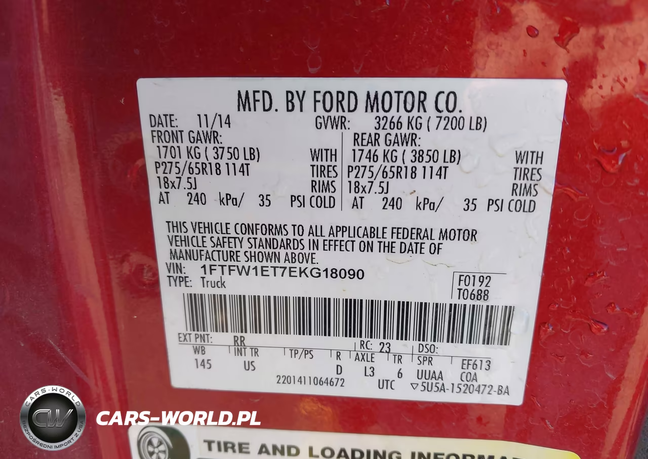 2014 Ford F-150 Xlt VIN:1FTFW1ET7EKG18090 - 9