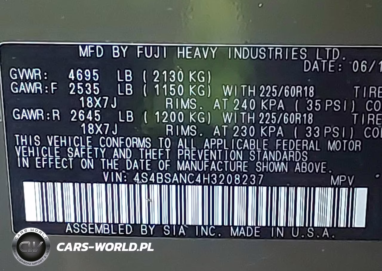 2017 Subaru Outback 2.5I Limited VIN:4S4BSANC4H3208237 - 9