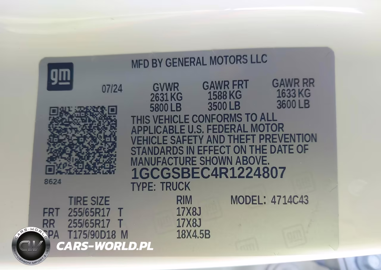 2024 Chevrolet Colorado 2Wd Wt VIN:1GCGSBEC4R1224807 - 9