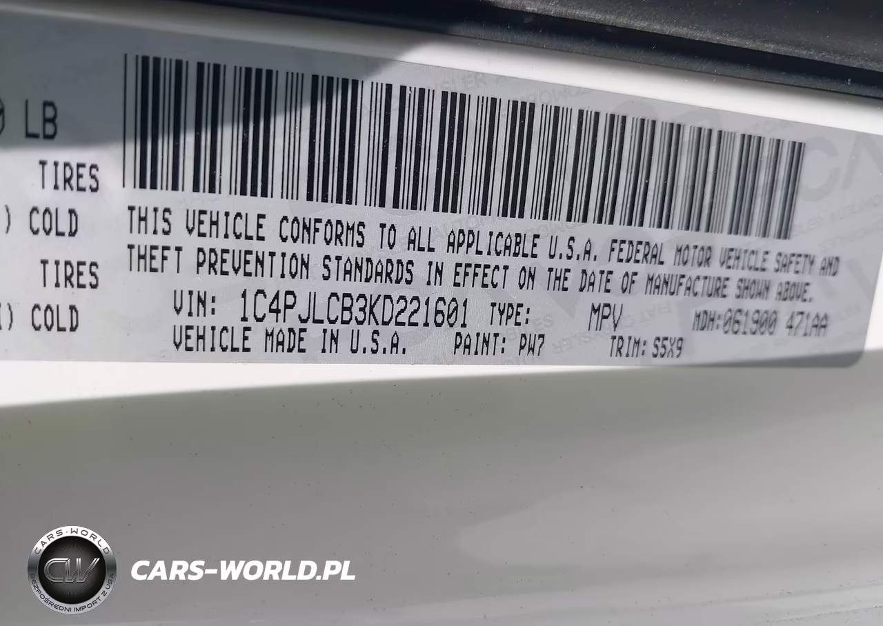2019 Jeep Cherokee Latitude Fwd VIN:1C4PJLCB3KD221601 - 9