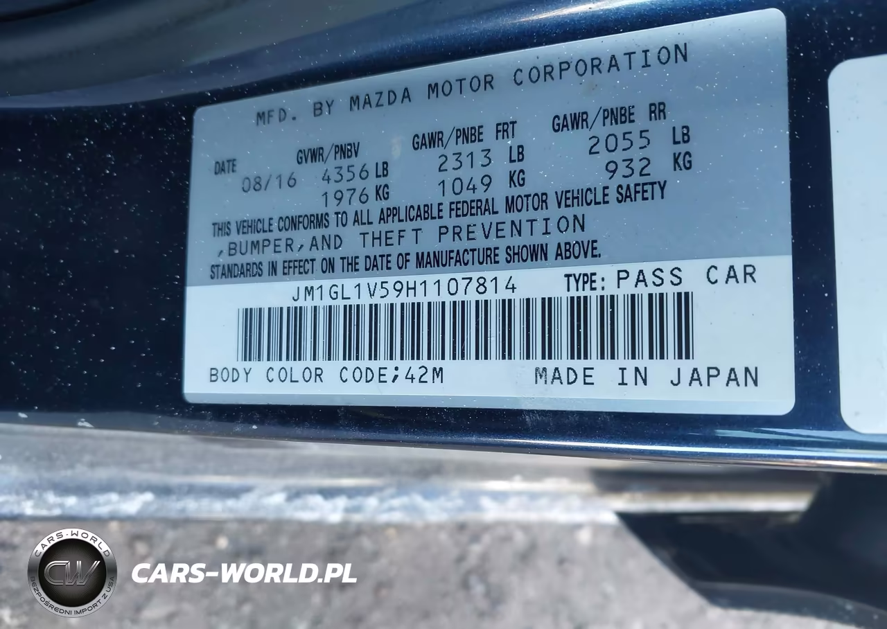 2017 Mazda Mazda6 Touring VIN:JM1GL1V59H1107814 - 9