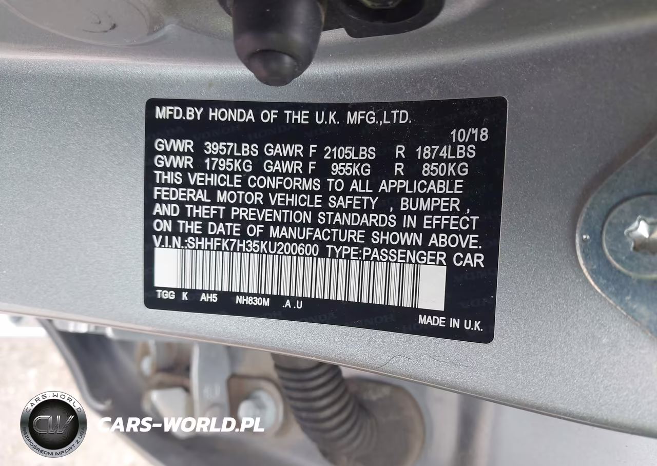 2019 Honda Civic Lx VIN:SHHFK7H35KU200600 - 9