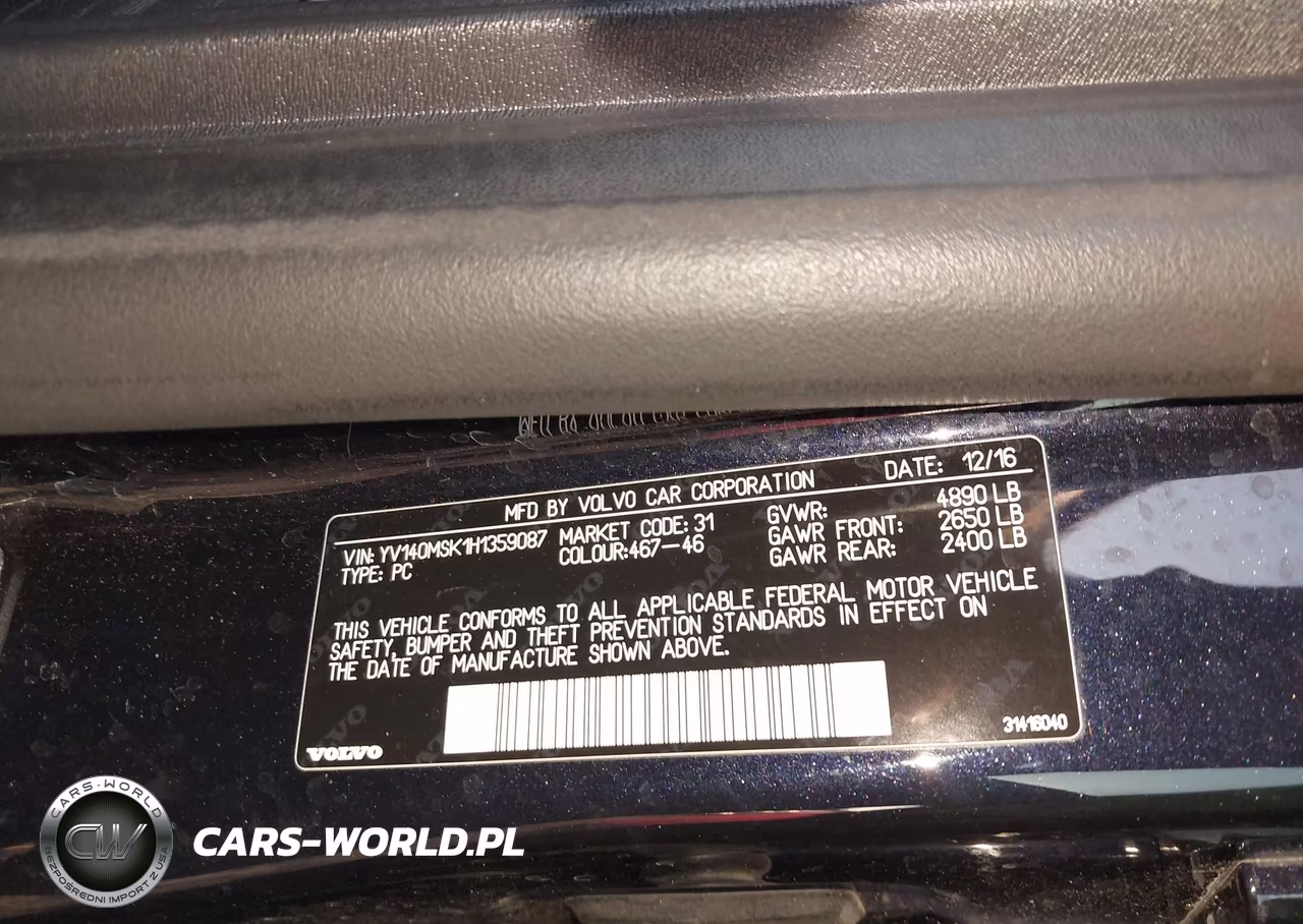 2017 Volvo V60 T5 Premier VIN:YV140MSK1H1359087 - 9