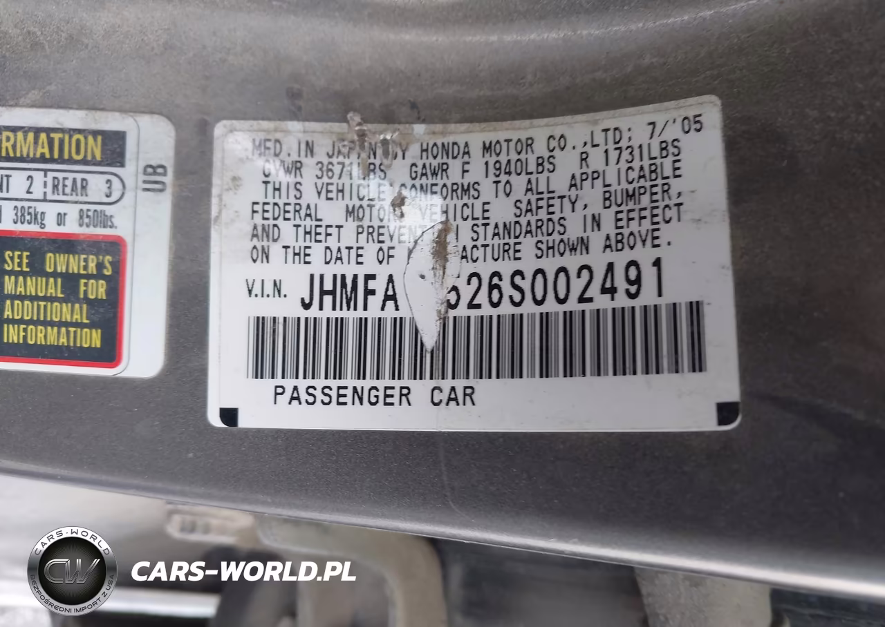 2006 Honda Civic Lx VIN:JHMFA15526S002491 - 9
