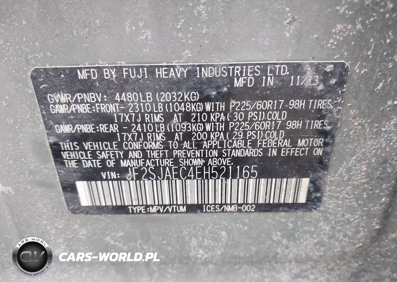 2014 Subaru Forester 2.5I Premium VIN:JF2SJAEC4EH521165 - 9